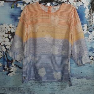 J.jill  Printed 3/4 Sleeve Blouse |  Size M